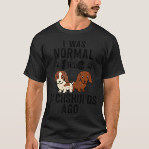 Camiseta Era Normal Hace 2 Dachshunds Red Piebald Doxie