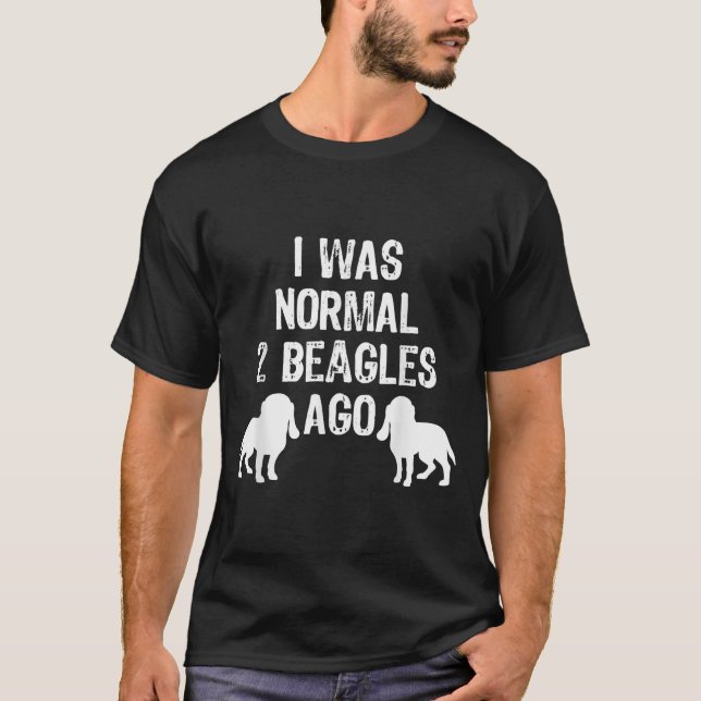 Camiseta Era Normal Hace Dos Beagles Divertido Perro (Anverso)