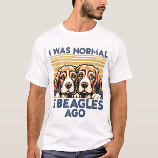 Camiseta Era Normal Hace Dos Beagles. Funny Beagle Dog Love