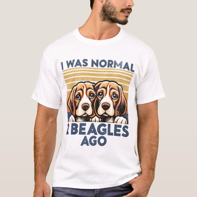Camiseta Era Normal Hace Dos Beagles. Funny Beagle Dog Love (Anverso)