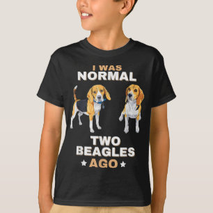Camiseta Era normal hace dos beagles graciosos Perros Lover