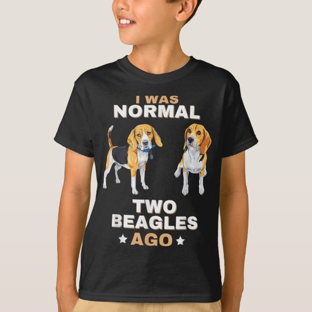 Camiseta Era normal hace dos beagles graciosos Perros Lover (Anverso)
