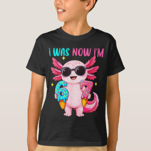 Camiseta Era seis siete axolotl helado goteo cumpleaños 7
