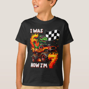 Camiseta Era un camión monstruo de niños de 6 7 años dinosa