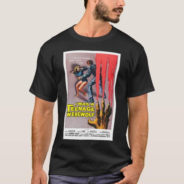 Camiseta Era un hombre lobo adolescente (Anverso)