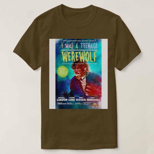 Camiseta Era un Werewolf adolescente 1 (Diseño del anverso)