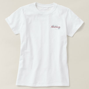 Camiseta Era una colocación de bolsillo de chica estadouni