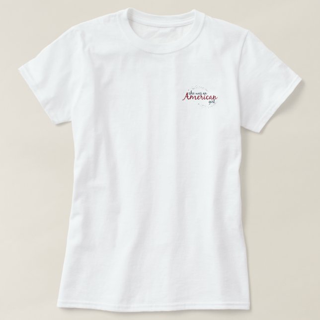 Camiseta Era una colocación de bolsillo de chica estadounid (Diseño del anverso)
