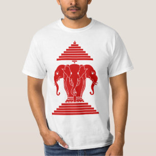 Camiseta Erawan tres dirigió Lao del elefante/la bandera d