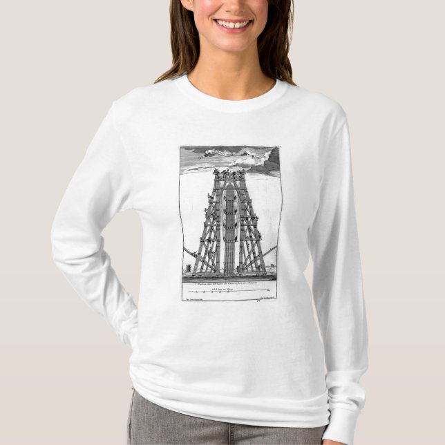 Camiseta Erección del obelisco egipcio antiguo (Anverso)