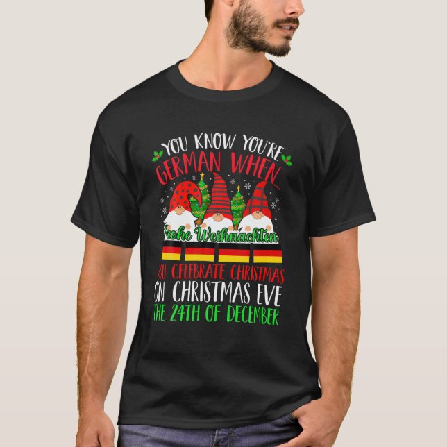 Camiseta Eres alemán celebra a los Navidades Gnomes Orgullo (Anverso)