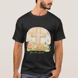 Camiseta Eres Amado Estímulo Cristiano Arcoíris Diseño