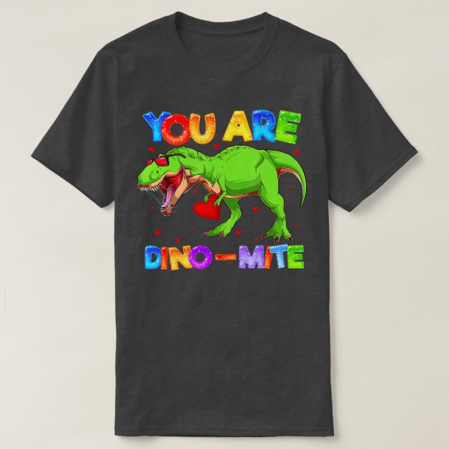 Camiseta Eres Día de San Valentín de dinosaurios DinoMite C (Diseño del anverso)