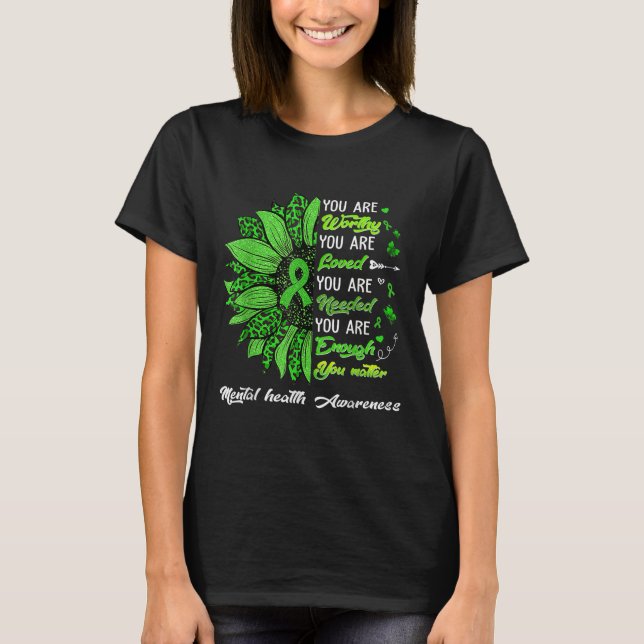 Camiseta Eres Digno Amado Necesitado Suficiente Salud Menta (Anverso)