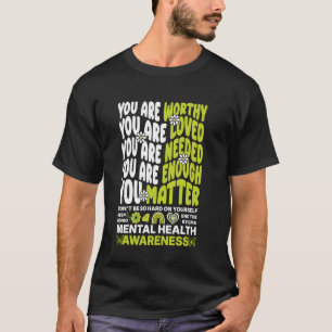 Camiseta Eres Digno Eres Amado Conciencia Sobre Salud Menta