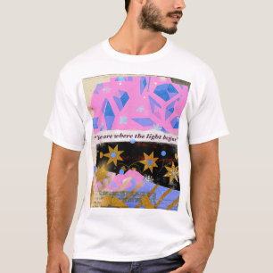 Camiseta Eres donde comienza la luz – Resplandor rosa y dor