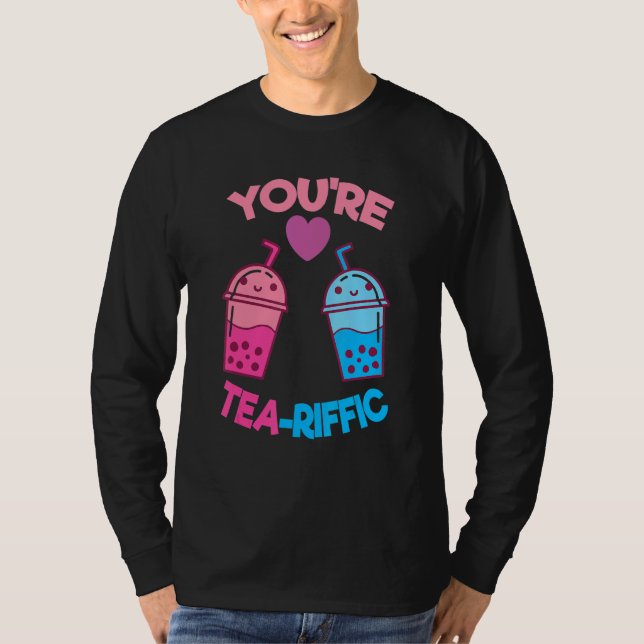 Camiseta Eres el Tea Riffic Pearl Milk Bubble Tea Fan Boba  (Anverso)