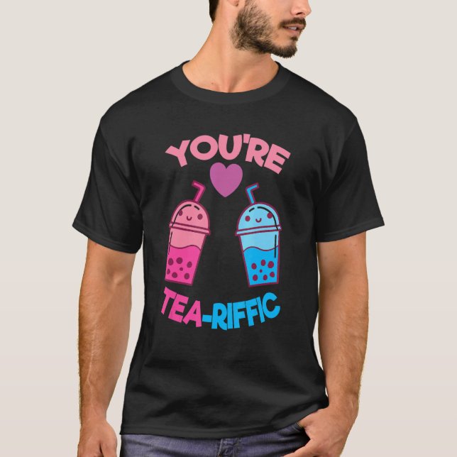 Camiseta Eres el Tea Riffic Pearl Milk Bubble Tea Fan Boba  (Anverso)