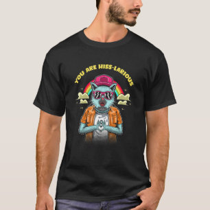 Camiseta Eres Hiss Larious Gatos Humor Gatito Chistes De Pa
