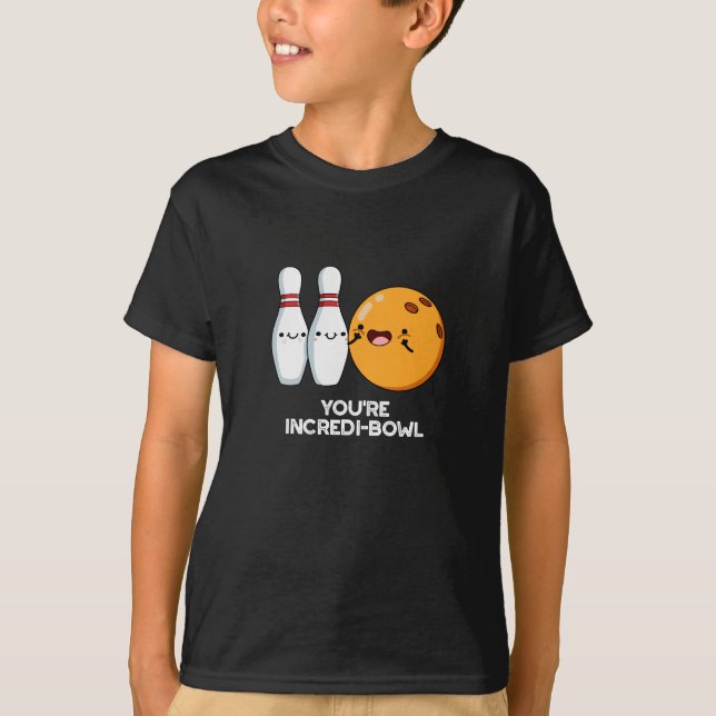 Camiseta Eres Incredit-bowl Funny Bowling Pun Dark BG (Anverso)