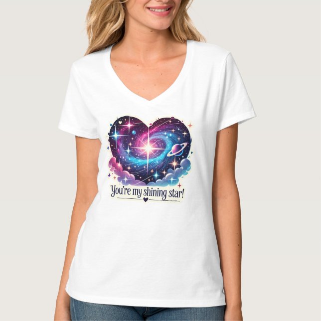 Camiseta Eres mi brillante diseño de corazón cósmico de est (Anverso)