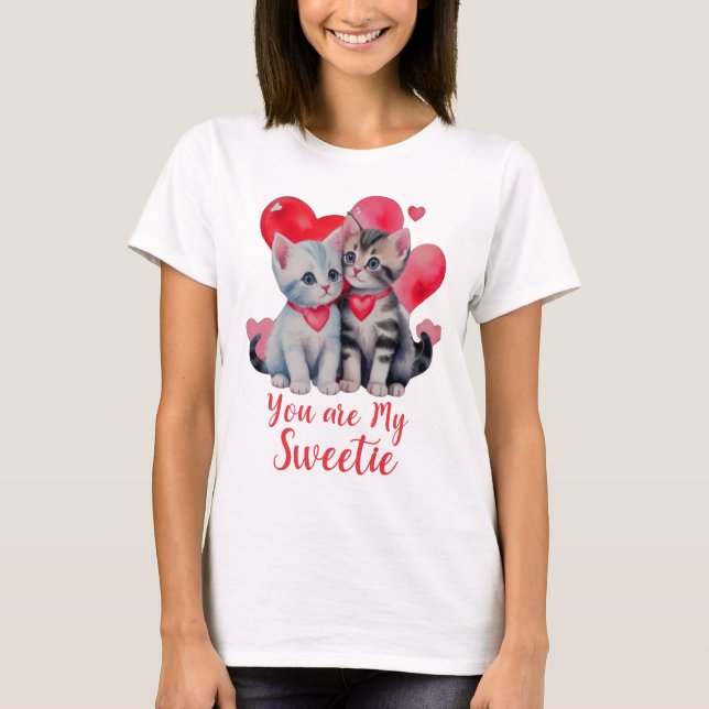 Camiseta Eres mi dulce, dulce Día de San Valentín de gato (Anverso)