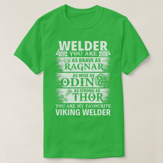 Camiseta Eres Mi Favorito Viking Welder Orgulloso Welder T  (Diseño del anverso)
