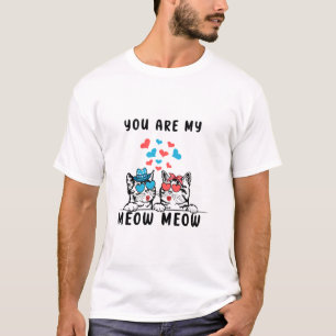 Camiseta Eres Mi Pareja de Gatos Meow Meow Día de San Valen