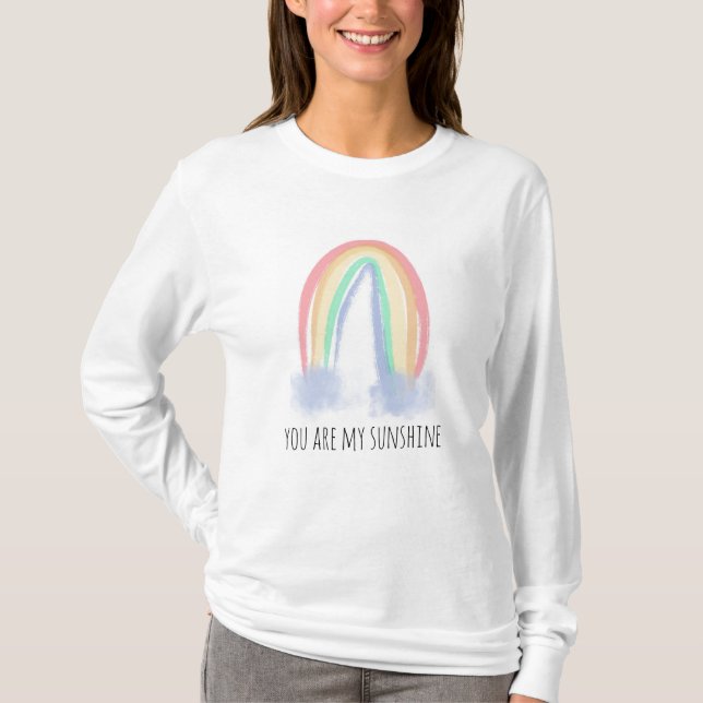 Camiseta Eres mi sol acuarela pintada arcoíris (Anverso)