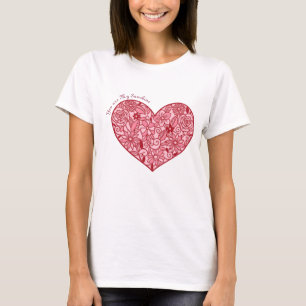 Camiseta Eres mi sol   Corazón romántico de flores