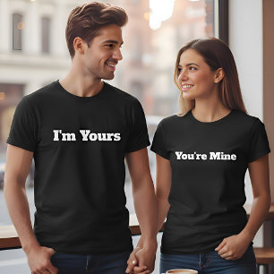 Camiseta Eres Mía Texto Personalizado Negro Mujeres Parejas