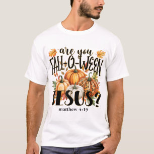 Camiseta ¿Eres Otoño O Ween Jesús Calabazas de Otoño