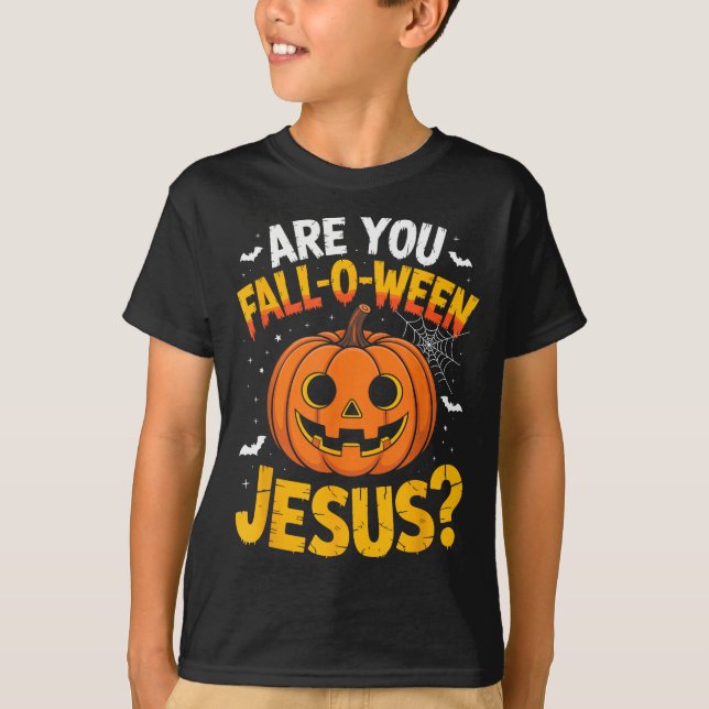 Camiseta ¿Eres Otoño O Ween Jesús_ Divertido Halloween Cris (Anverso)