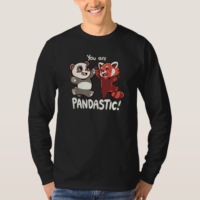 Camiseta Eres Pandastic High Five Red Panda y Panda (Anverso)