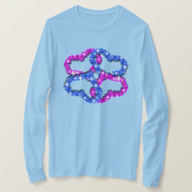 Camiseta Eres Querida Damas Corazones De Larga Manga Camise (Anverso del diseño)