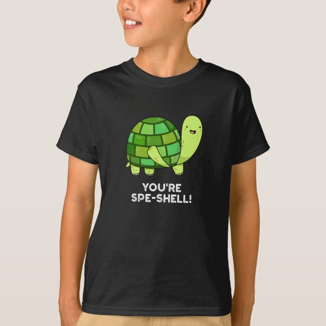 Camiseta Eres Spe-shell Funny Tortoise Pun Dark BG (Anverso)