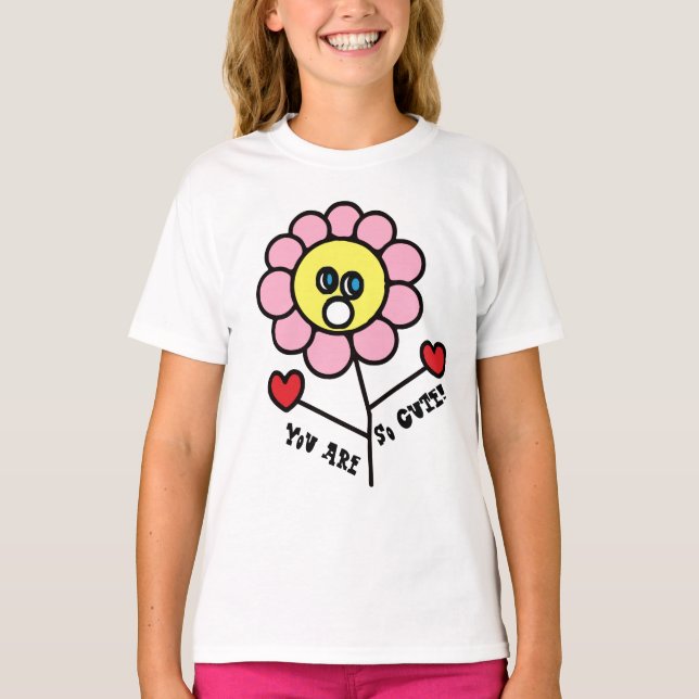 Camiseta Eres tan lindo Adorable Niño Dibujo de Flor (Anverso)