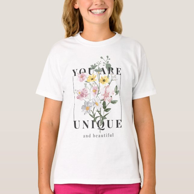 Camiseta Eres un eslogan floral único (Anverso)