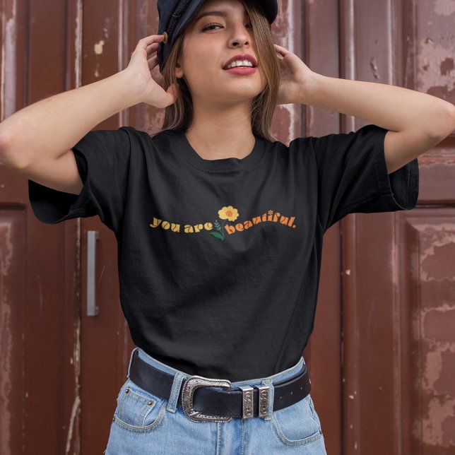 Camiseta Eres Un Hermoso Texto Retro De Cita Inspiradora (Subido por el creador)