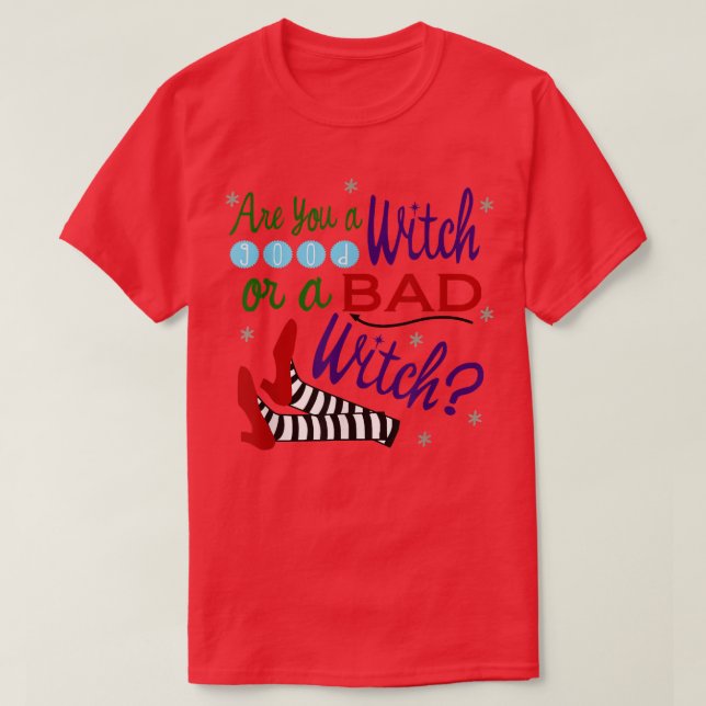 Camiseta ¿Eres Una Buena Bruja O Una Mala Bruja? (Diseño del anverso)