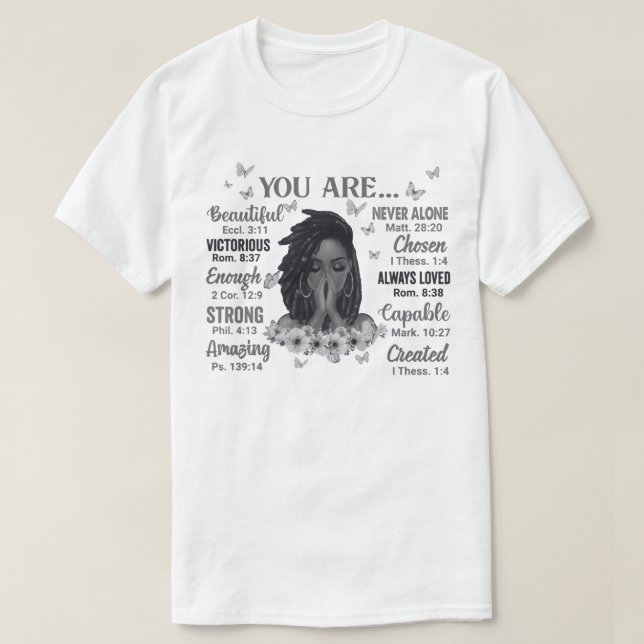 Camiseta Eres una mujer negra cristiana Melanin Sista (Diseño del anverso)