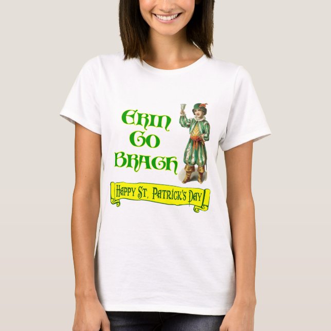 Camiseta Erin Go Braugh Feliz Día de San Patricio diciendo (Anverso)