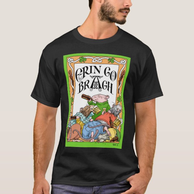 Camiseta Erin va negro de Bragh (Anverso)