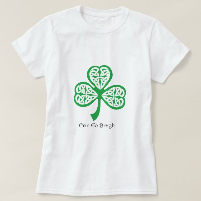Camiseta Erin va trébol de Bragh con el knotwork céltico (Diseño del anverso)