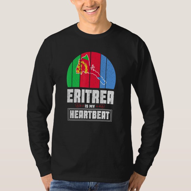 Camiseta Eritrea es mi amor corazón Eritrea mapa de bandera (Anverso)