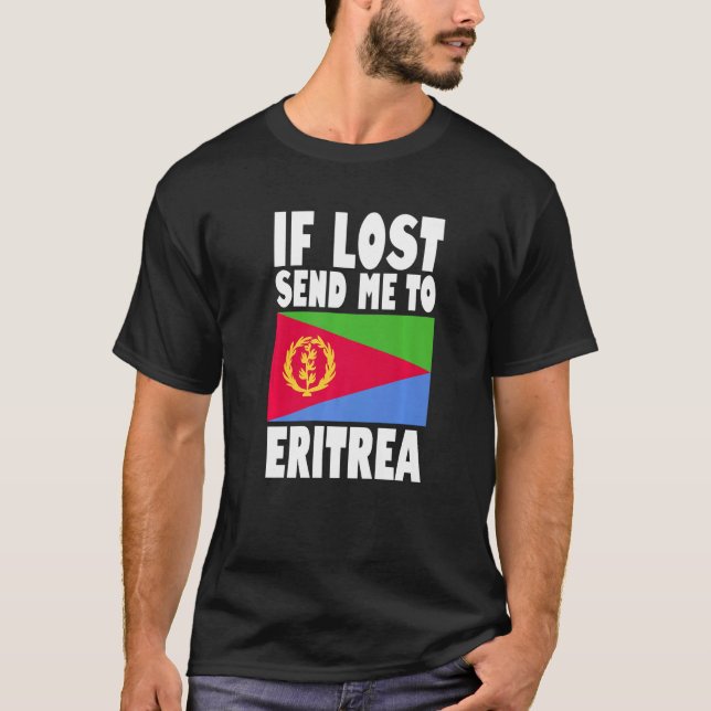 Camiseta Eritrea Flag Design  If lost send me to Eritrea Pr (Anverso)