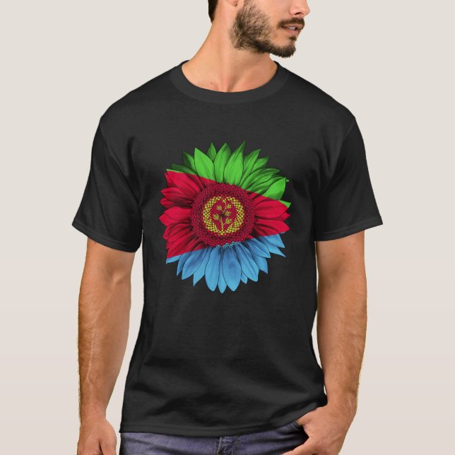 Camiseta Eritrea Flag Sunflower Eritrean Roots Proud Patrio (Anverso)
