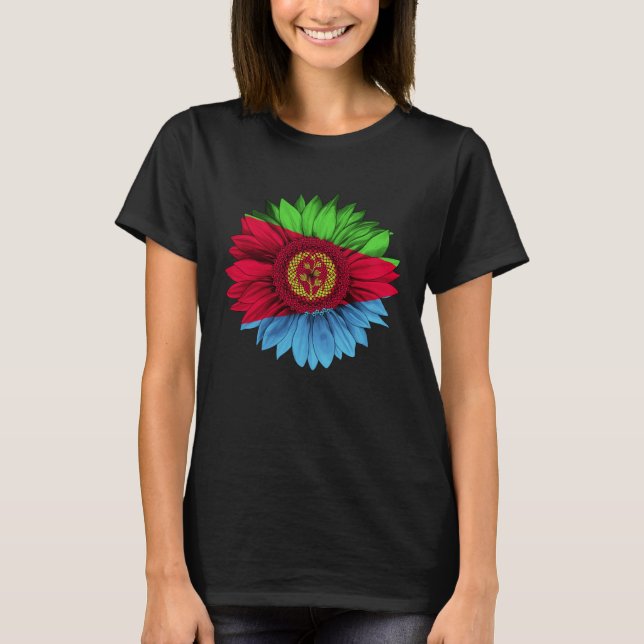 Camiseta Eritrea Flag Sunflower Eritrean Roots Proud Patrio (Anverso)