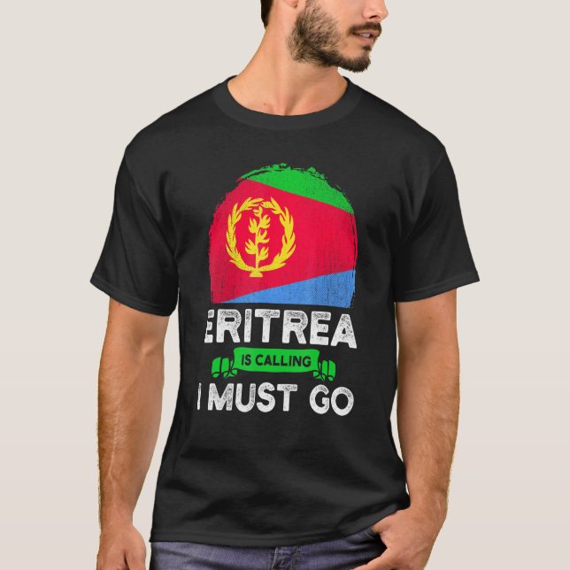 Camiseta Eritrea llama que debo ir con la bandera eritrea H (Anverso)