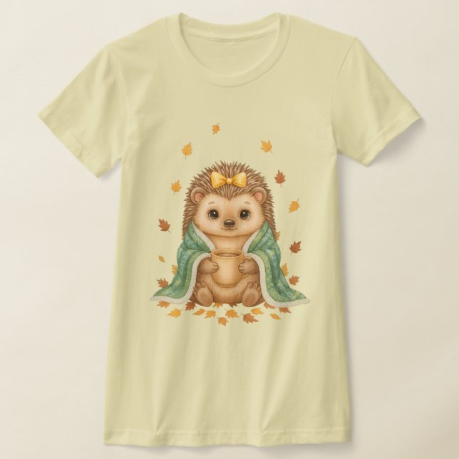 Camiseta Erizo Acogedor de Otoño | Erizo de Otoño con Bufan (Distribución)